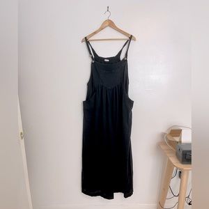 Black Lightweight Cotton Oversized Overalls by Natural Life Size L